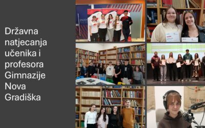NAŠ PONOS – državna natjecanja učenika i profesora Gimnazije Nova Gradiška